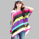Women's Chiffon Tops 2017 New Fashion Summer Shirt Boho Style Batwing Casual Blouses Blusas 4XL 5XL 6XL Plus Size Women Clothing