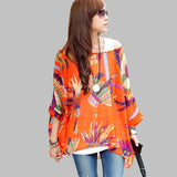 Women's Chiffon Tops 2017 New Fashion Summer Shirt Boho Style Batwing Casual Blouses Blusas 4XL 5XL 6XL Plus Size Women Clothing
