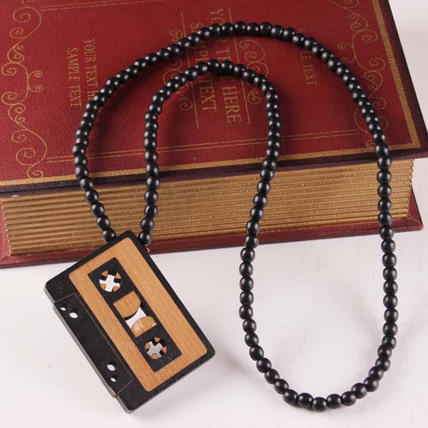 Cassette Tape Pendant  Wooden 4 colors