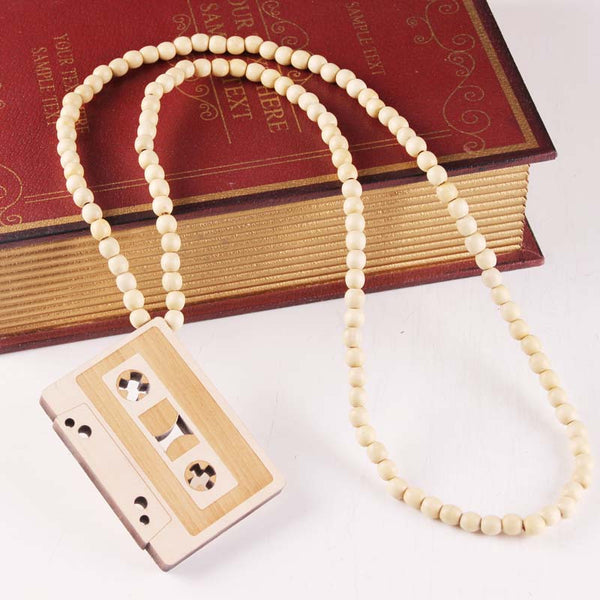 Cassette Tape Pendant  Wooden 4 colors