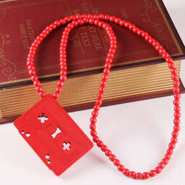 Cassette Tape Pendant  Wooden 4 colors