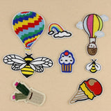 Hot air balloon bees Small Patch Computer Embroidery Hand Sewing Ironing Sticker On Cloth Garment Hat Bag Accessories NO.917