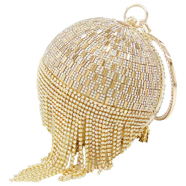Golden Diamond Tassel Handbag