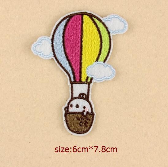 Hot air balloon bees Small Patch Computer Embroidery Hand Sewing Ironing Sticker On Cloth Garment Hat Bag Accessories NO.917