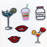 The Glass Bottle Patch Computer Embroidery Badges Hand Sewing Ironing Sticker On Cloth Garment Hat Bag Accessories