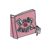 free shipping fee Books 8.8x6cm  embroidery patch heat cut iron-on backing Customized design is welcome for us