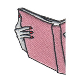 free shipping fee Books 8.8x6cm  embroidery patch heat cut iron-on backing Customized design is welcome for us