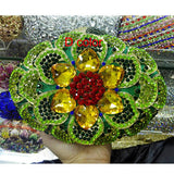 Jewel Encrusted Flower-gasm Clutch