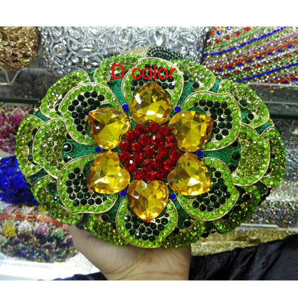 Jewel Encrusted Flower-gasm Clutch