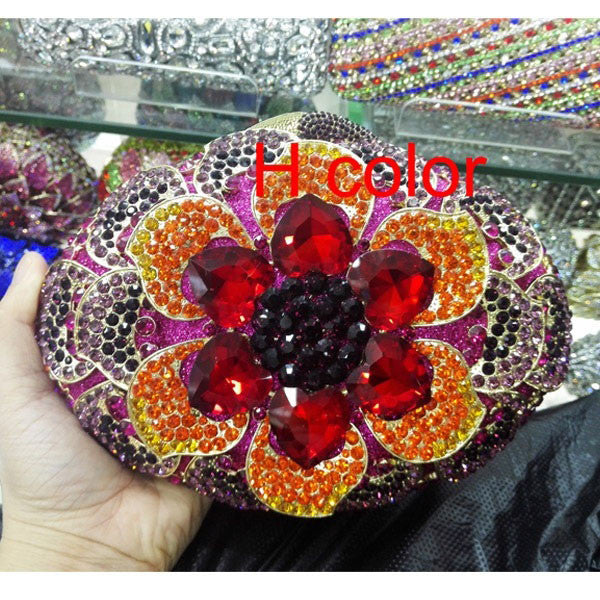 Jewel Encrusted Flower-gasm Clutch