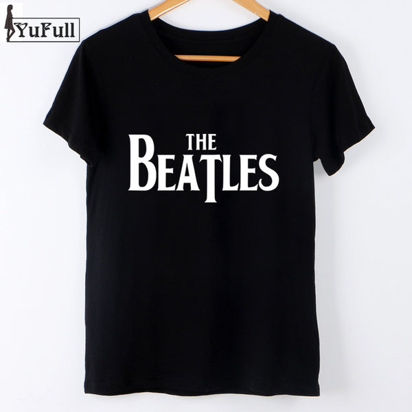 The Beatles Summer 2017 T Shirt Women Casual Fashion Punk Rock Black Top Tee Letter Print Plus Size Clothing Poleras De Mujer