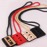 Cassette Tape Pendant  Wooden 4 colors