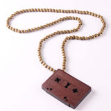 Cassette Tape Pendant  Wooden 4 colors