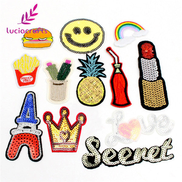 Lucia Craft Random mixed Assorted Iron-on or Sew-on Embroidered Patch Motif Applique Clothing accessories 082007182