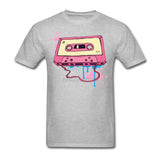 Men Man's Pink Tape Cassette Shirt Pink Tape Cassette T-shirts Short Sleeve Cotton Male Men