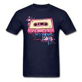 Men Man's Pink Tape Cassette Shirt Pink Tape Cassette T-shirts Short Sleeve Cotton Male Men