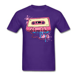 Men Man's Pink Tape Cassette Shirt Pink Tape Cassette T-shirts Short Sleeve Cotton Male Men