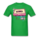 Men Man's Pink Tape Cassette Shirt Pink Tape Cassette T-shirts Short Sleeve Cotton Male Men