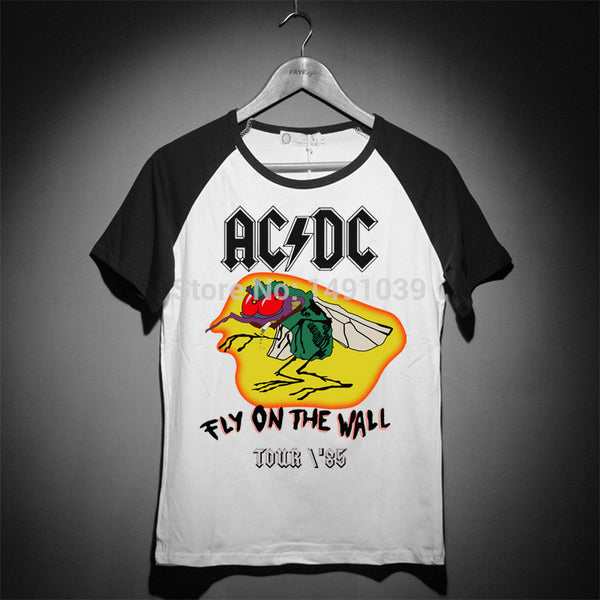fly on the wall tour 1985 acdc classic rock logo men women tee shirt