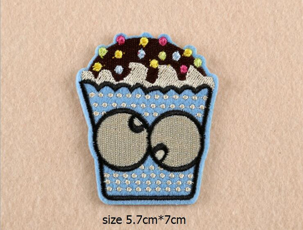 New Hand Shoes Pizza Cartoon Style Delicate Embroidered Patches Iron On Patch Badge DIY Clothing Applique Accessories