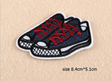 New Hand Shoes Pizza Cartoon Style Delicate Embroidered Patches Iron On Patch Badge DIY Clothing Applique Accessories