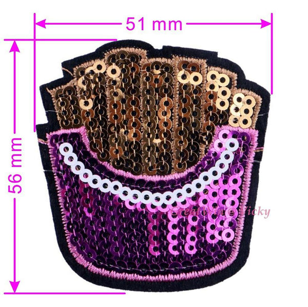 New POP Sequins Sewing Brand Patch Retro Hand Embroidery Patches Hotfix Applique Feather Hot Fix Motif DIY Clothes Stickers