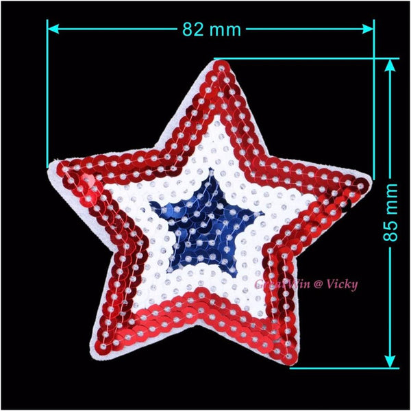 New POP Sequins Sewing Brand Patch Retro Hand Embroidery Patches Hotfix Applique Feather Hot Fix Motif DIY Clothes Stickers