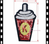 New POP Sequins Sewing Brand Patch Retro Hand Embroidery Patches Hotfix Applique Feather Hot Fix Motif DIY Clothes Stickers