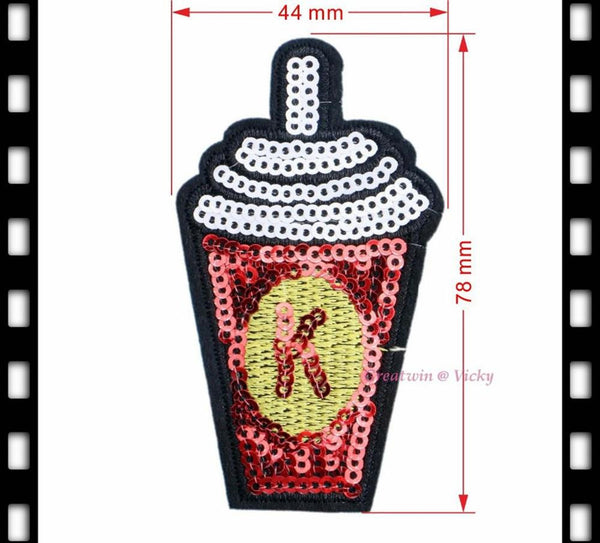 New POP Sequins Sewing Brand Patch Retro Hand Embroidery Patches Hotfix Applique Feather Hot Fix Motif DIY Clothes Stickers