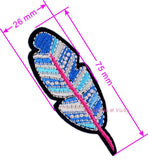 New POP Sequins Sewing Brand Patch Retro Hand Embroidery Patches Hotfix Applique Feather Hot Fix Motif DIY Clothes Stickers