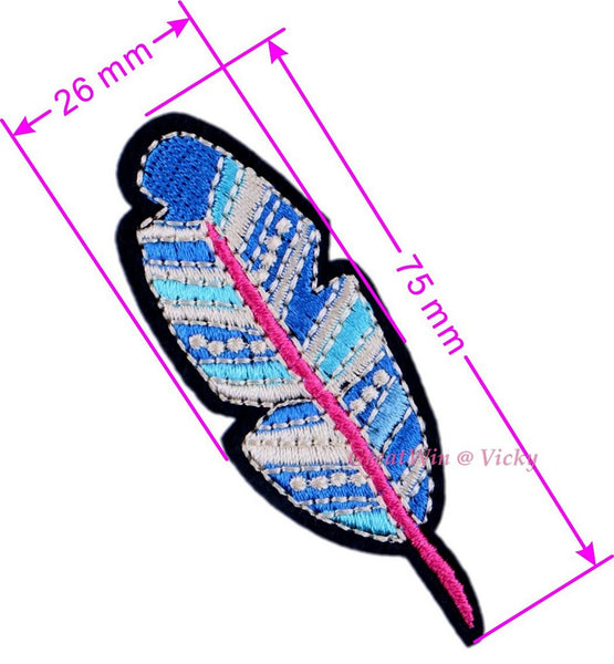 New POP Sequins Sewing Brand Patch Retro Hand Embroidery Patches Hotfix Applique Feather Hot Fix Motif DIY Clothes Stickers