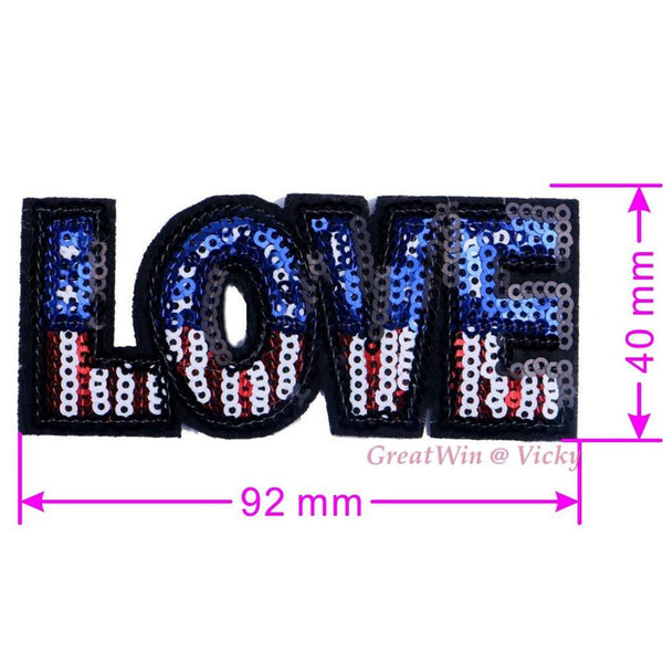 New POP Sequins Sewing Brand Patch Retro Hand Embroidery Patches Hotfix Applique Feather Hot Fix Motif DIY Clothes Stickers