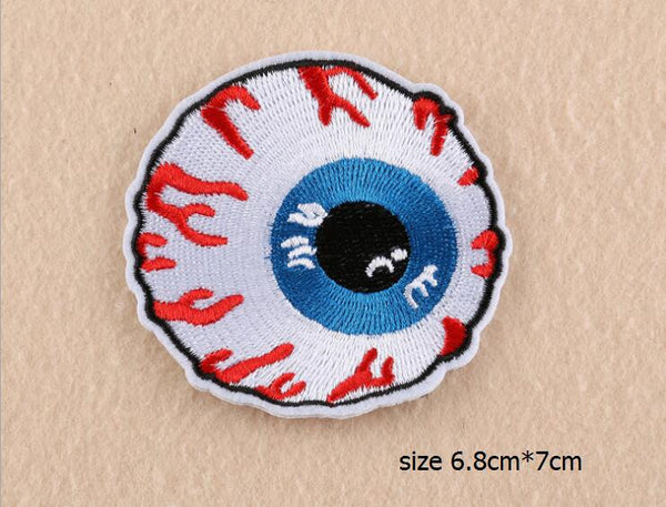Newest Iron On Sticker Embroidery Patches Delicate Round UFO Moon And Eyes Motif Beauty Applique For DIY Cloth And Bags Acc