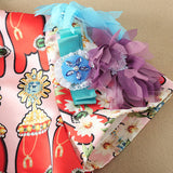 Novelty Dress New 2017 Summer Fashion High Street Women Sweet Print Luxury Appliques Diamonds Above Knee Designer Dress