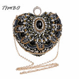 Jewel Encrusted Black Heart Handbag