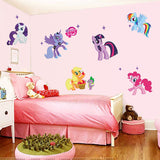 New arrival Kid Wall Stickers My Little Pony 6 ponies removal wall sticker girls sticker for kids  room factory sales directly