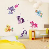 New arrival Kid Wall Stickers My Little Pony 6 ponies removal wall sticker girls sticker for kids  room factory sales directly