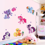 New arrival Kid Wall Stickers My Little Pony 6 ponies removal wall sticker girls sticker for kids  room factory sales directly