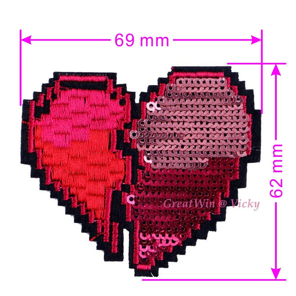 New POP Sequins Sewing Brand Patch Retro Hand Embroidery Patches Hotfix Applique Feather Hot Fix Motif DIY Clothes Stickers