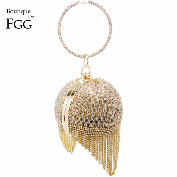 Golden Diamond Tassel Handbag
