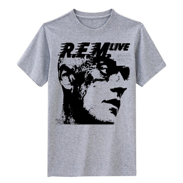 R.E.M. classic rock live lose my religion everybody hurts man on the moon rock fashion black ans white t shirt