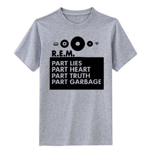 R.E.M. classic rock live lose my religion everybody hurts man on the moon rock fashion black ans white t shirt