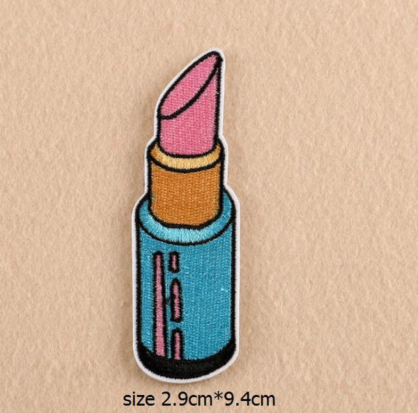 Rainbow Lip Balm Camera Poo Patches Iron On Embroidered Patch For Clothing Stick On Badge Paste For Clothes Sew On Bag Pants