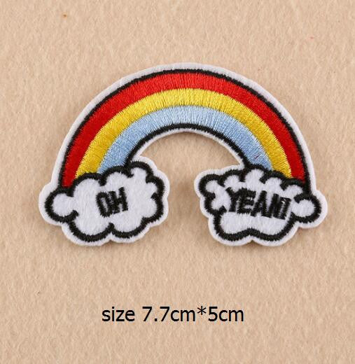 Rainbow Lip Balm Camera Poo Patches Iron On Embroidered Patch For Clothing Stick On Badge Paste For Clothes Sew On Bag Pants