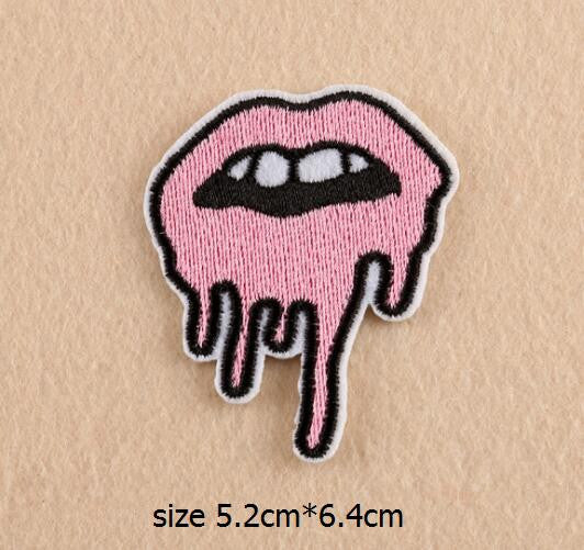 Rainbow Lip Balm Camera Poo Patches Iron On Embroidered Patch For Clothing Stick On Badge Paste For Clothes Sew On Bag Pants