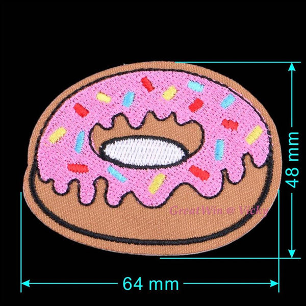 Sewing Clothes Gun Patch Iron On Embroidery Patches Hotfix Applique Motifs Sew On Garment Stickers Crown Bee Donut Bomb Cool New