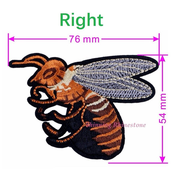 Sewing Clothes Gun Patch Iron On Embroidery Patches Hotfix Applique Motifs Sew On Garment Stickers Crown Bee Donut Bomb Cool New