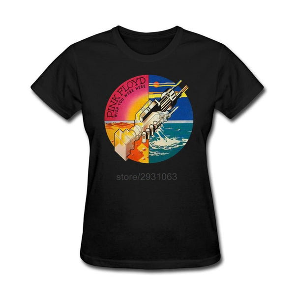 Shirts Online PINK FLOYD Rock WISH YOU WERE HERE top Cotton For Womens Custom Work Tshirts New Style Ladies Tees