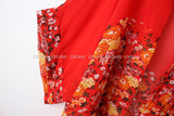Summer Style Fashion Women's Vintage Flower Print Red Chiffon Blouse Shirt Women Loose Chiffon Kimono Cardigan
