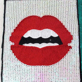 Oversized Lips Square Sequins Patches T-shirt Dress Adornment Decals Of Patches Need To Hand Sewing Clothing DIY
